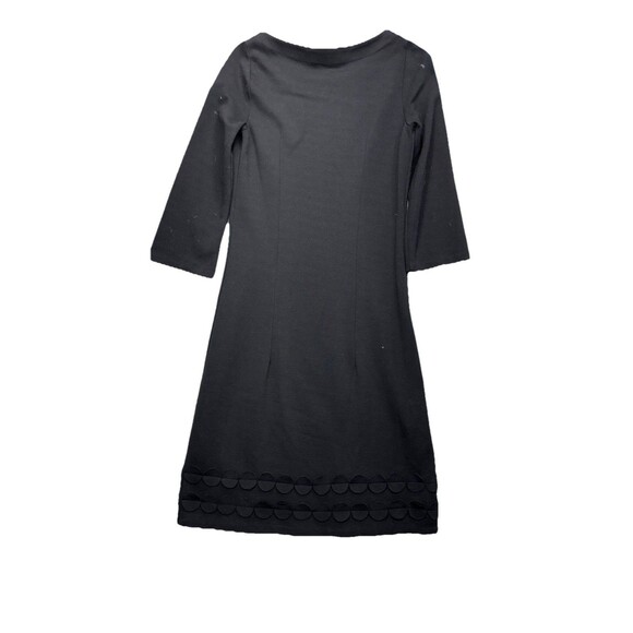 Boden Women’s Sz 4 Black Ponte Knit Sheath Circle Appliqué Hem 3/4 Sleeve WH280 - Picture 4 of 14